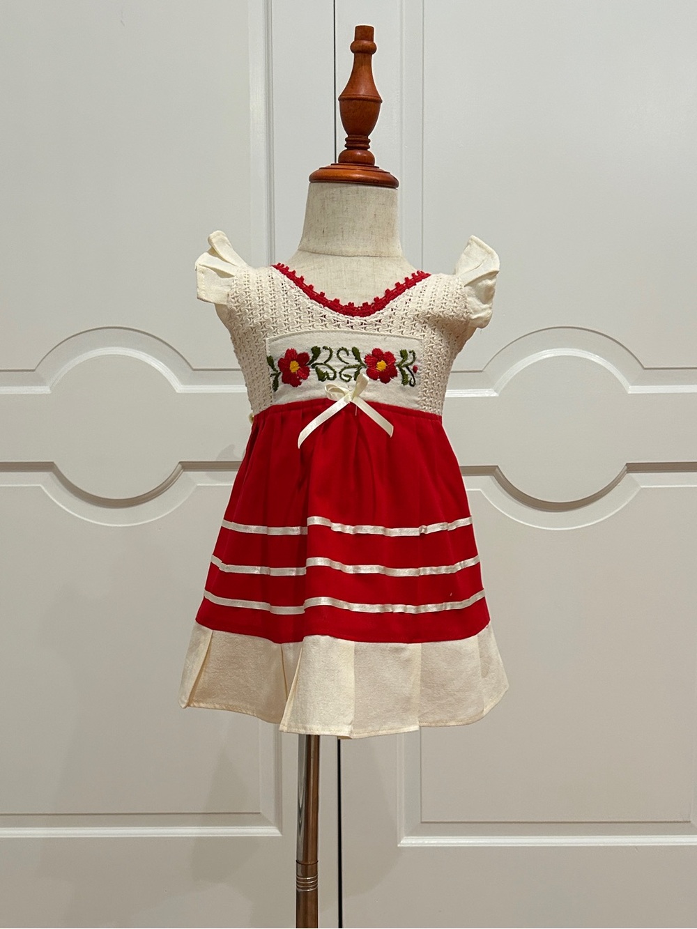 Mexican Girls Dress With Hand Embroidered.
